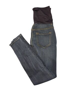 Pinkblush Dark Indigo Maternity Jeggings with Black Support Panel